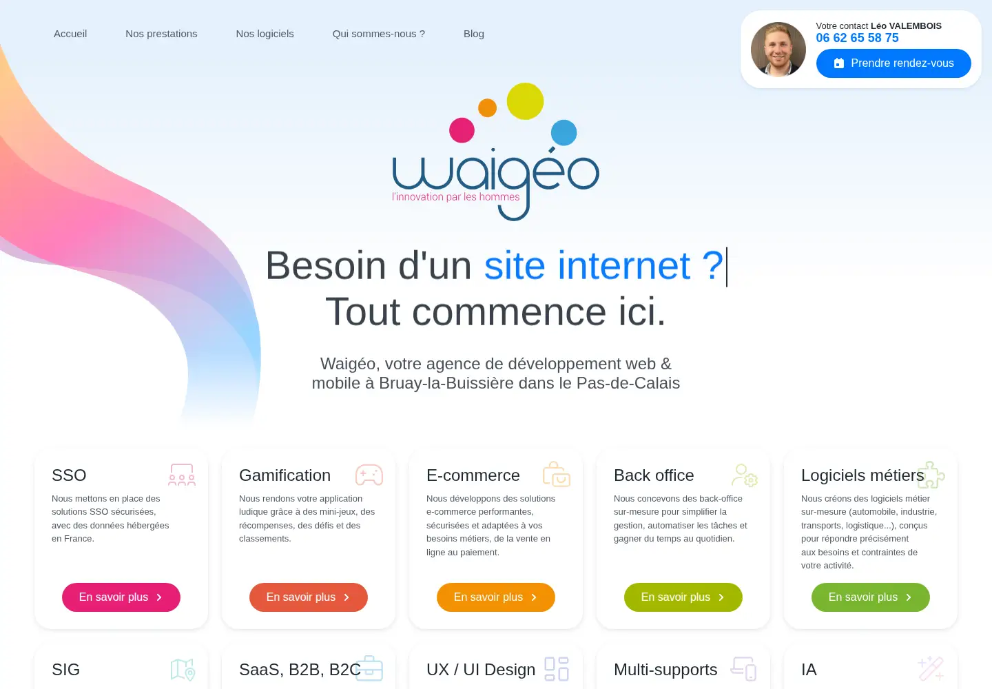 Captured homepage of waigeo.fr in the current scan