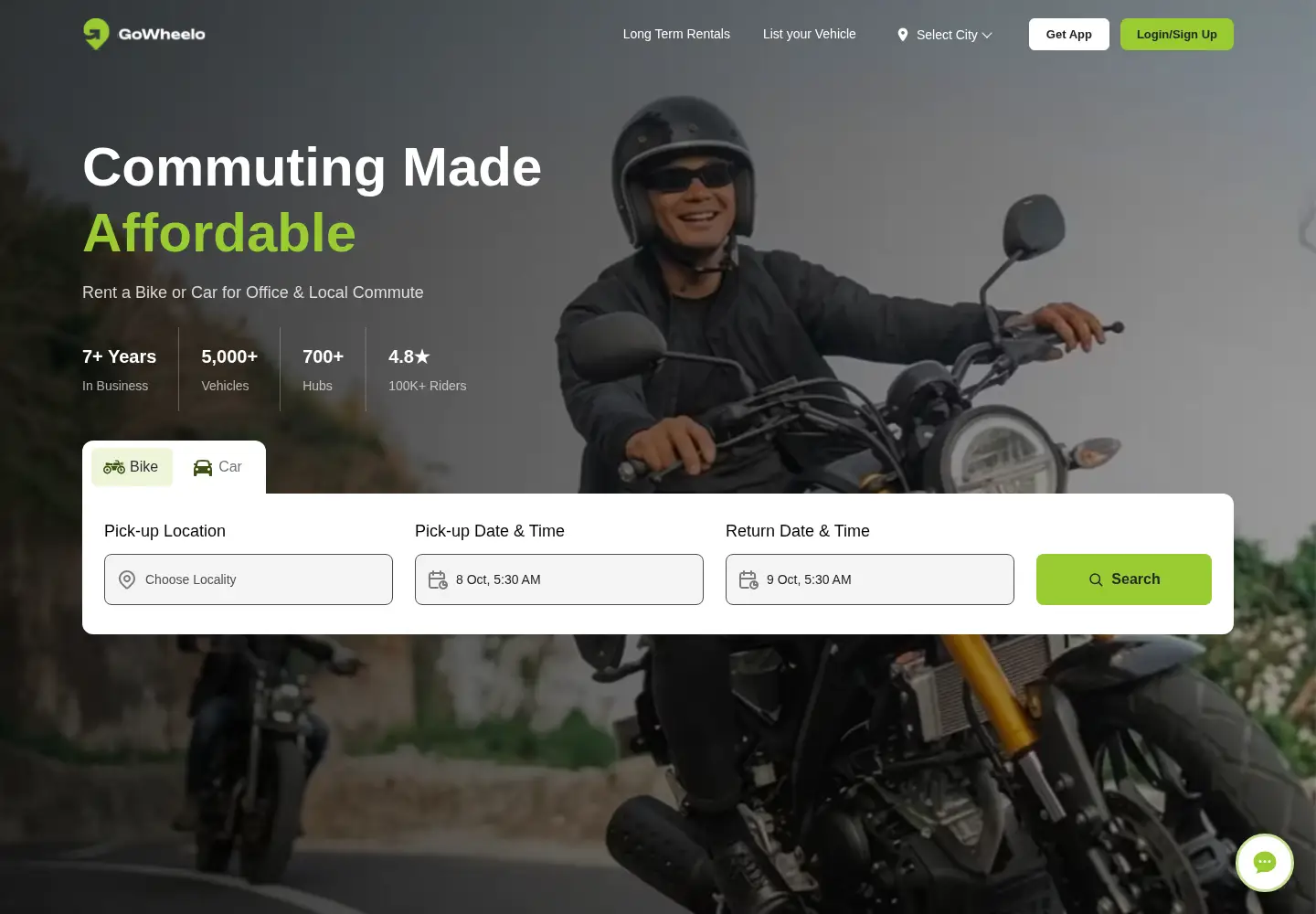 Screenshot of gobikes.co.in