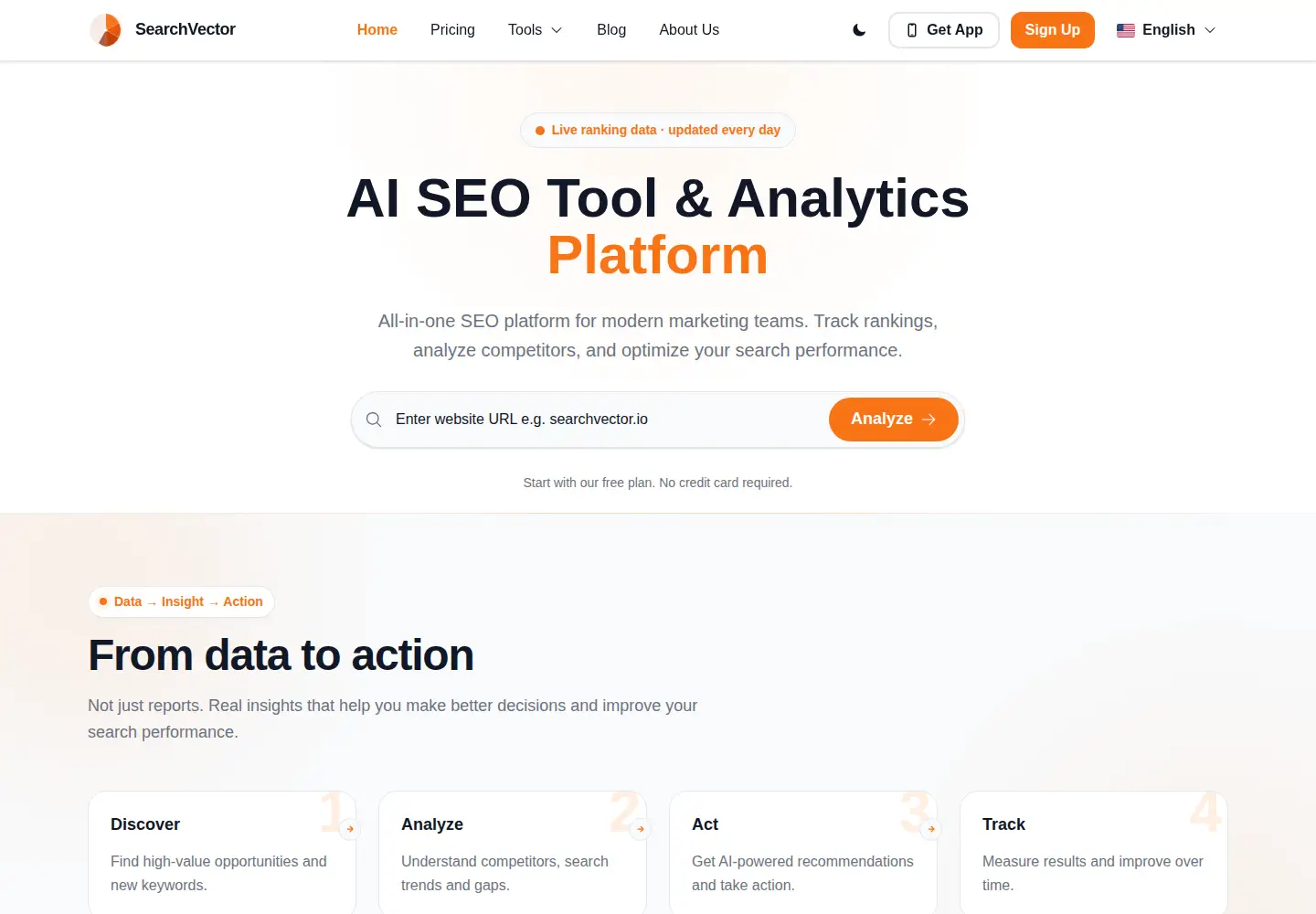 Captured homepage of searchvector.io in the current scan