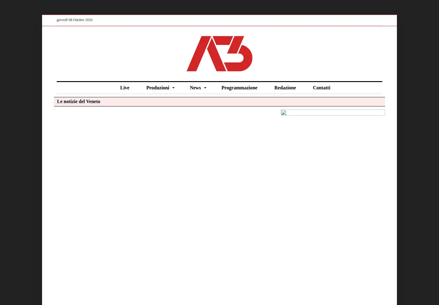 Captured homepage of antennatre.it in the current scan
