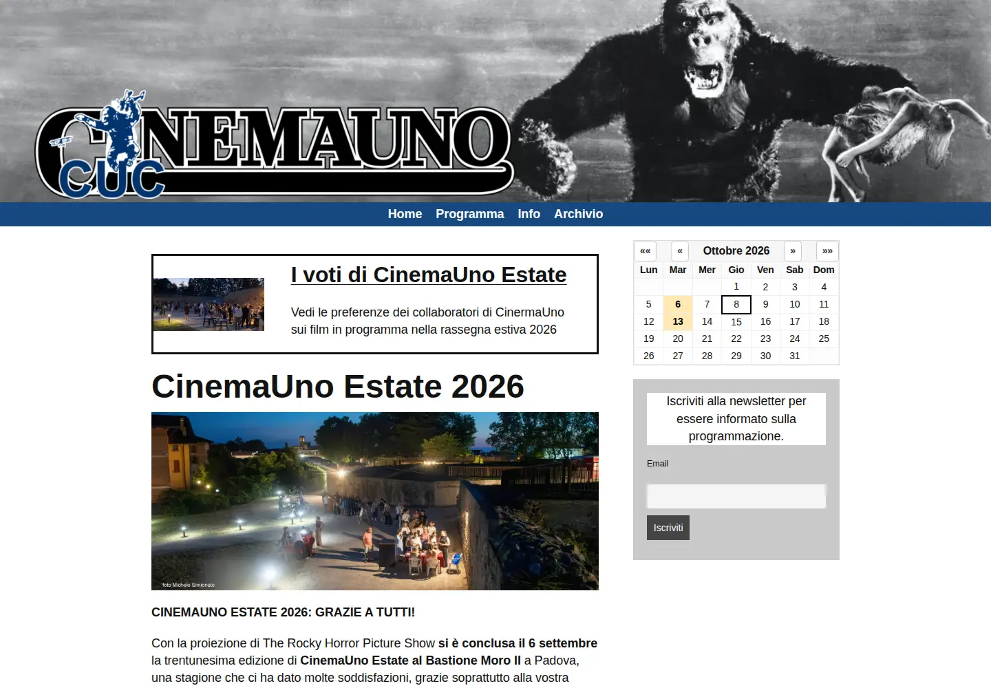 Screenshot of cuc-cinemauno.it