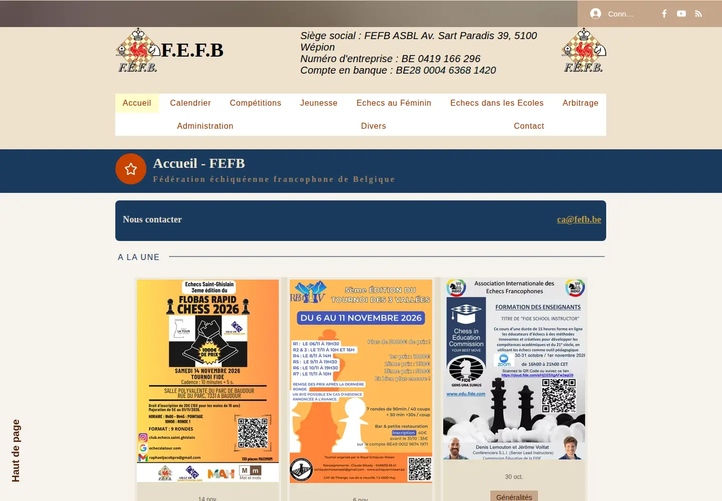 Captured homepage of fefb.net in the current scan