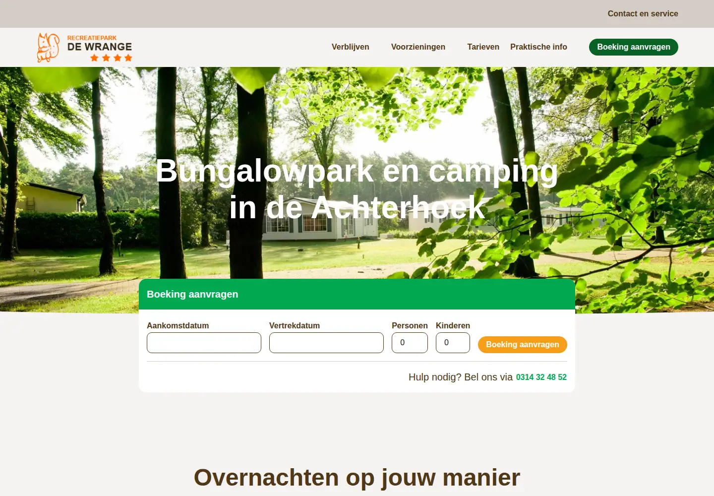 Captured homepage of dewrange.nl in the current scan