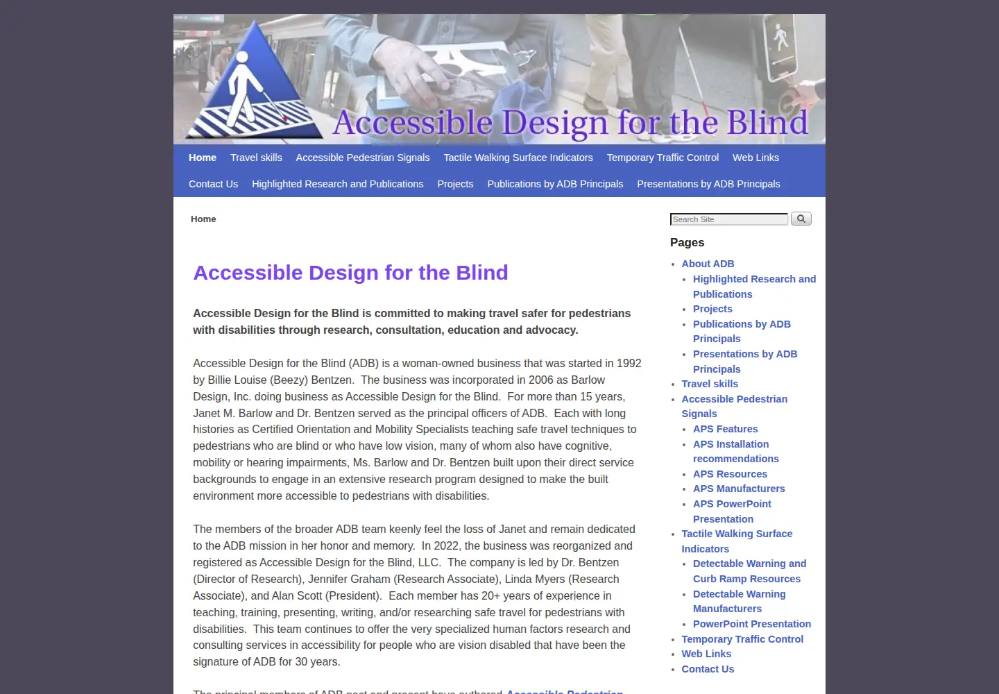 Captured homepage of accessforblind.org in the current scan