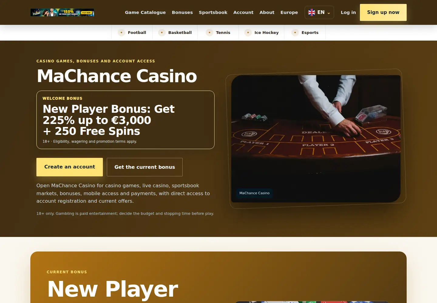 Screenshot of machancecasino.eu