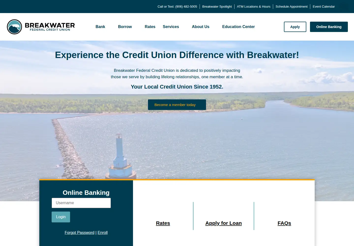 Screenshot of breakwaterfcu.org
