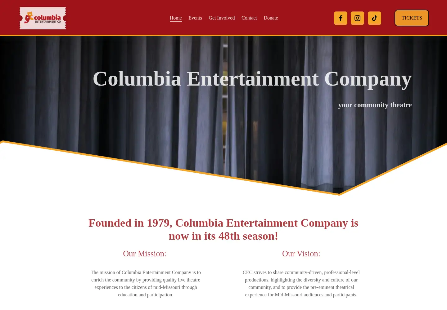 Screenshot of cectheatre.org