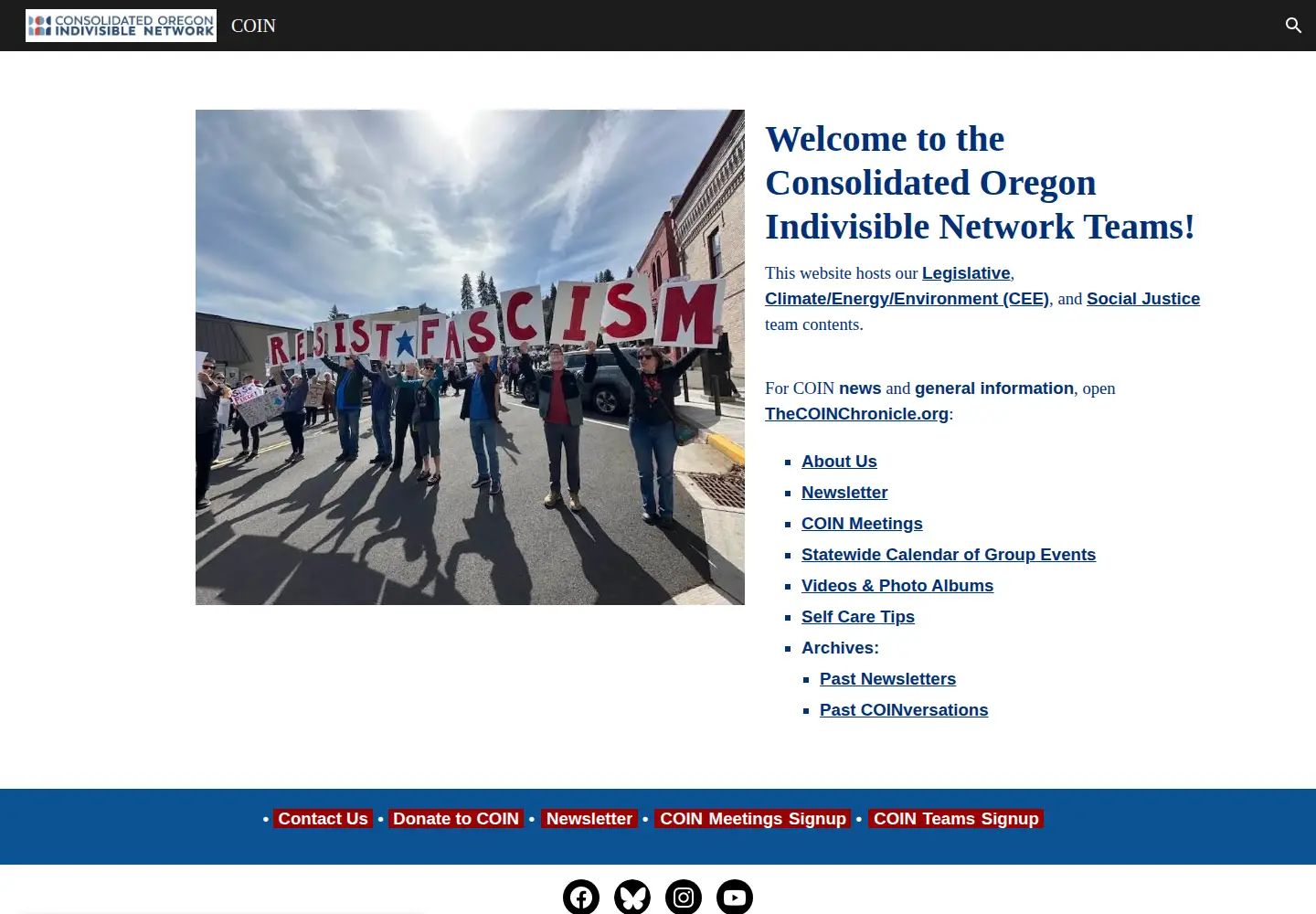 Screenshot of coinoregon.org