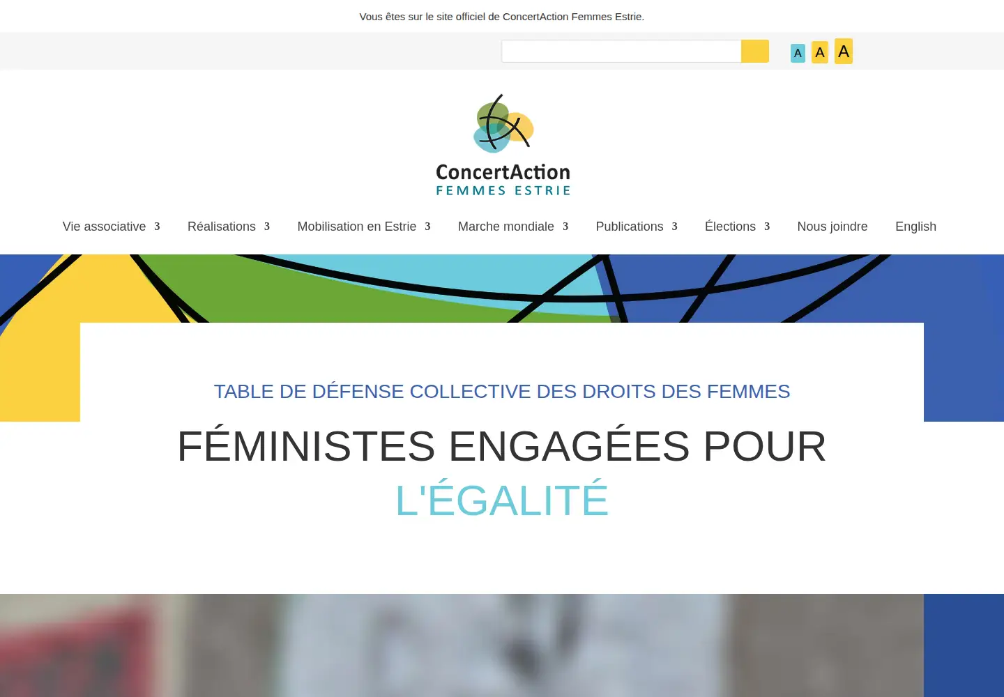 Captured homepage of concertactionfemmesestrie.org in the current scan