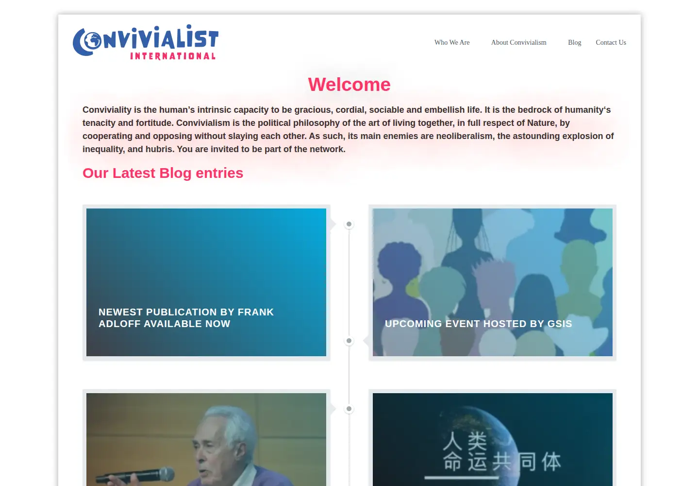 Captured homepage of convivialism.org in the current scan