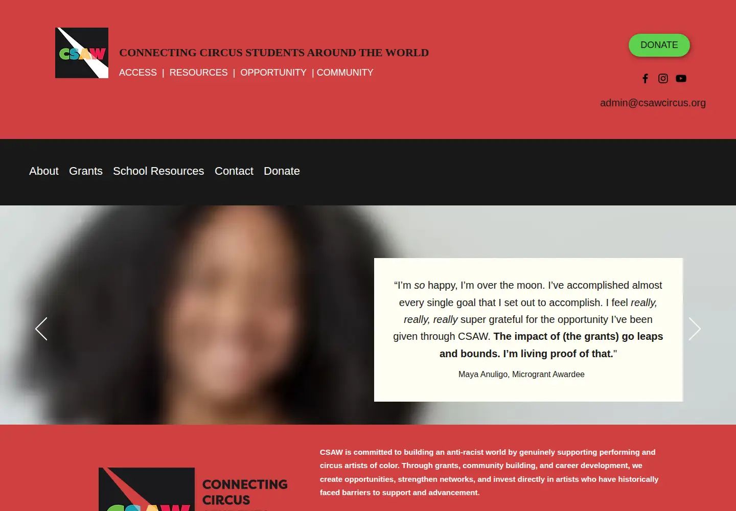 Screenshot of csawcircus.org