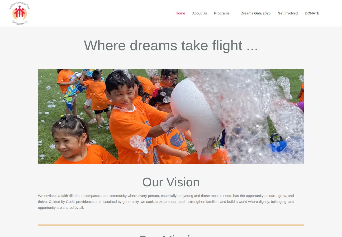 Captured homepage of donboscocenter.org in the current scan