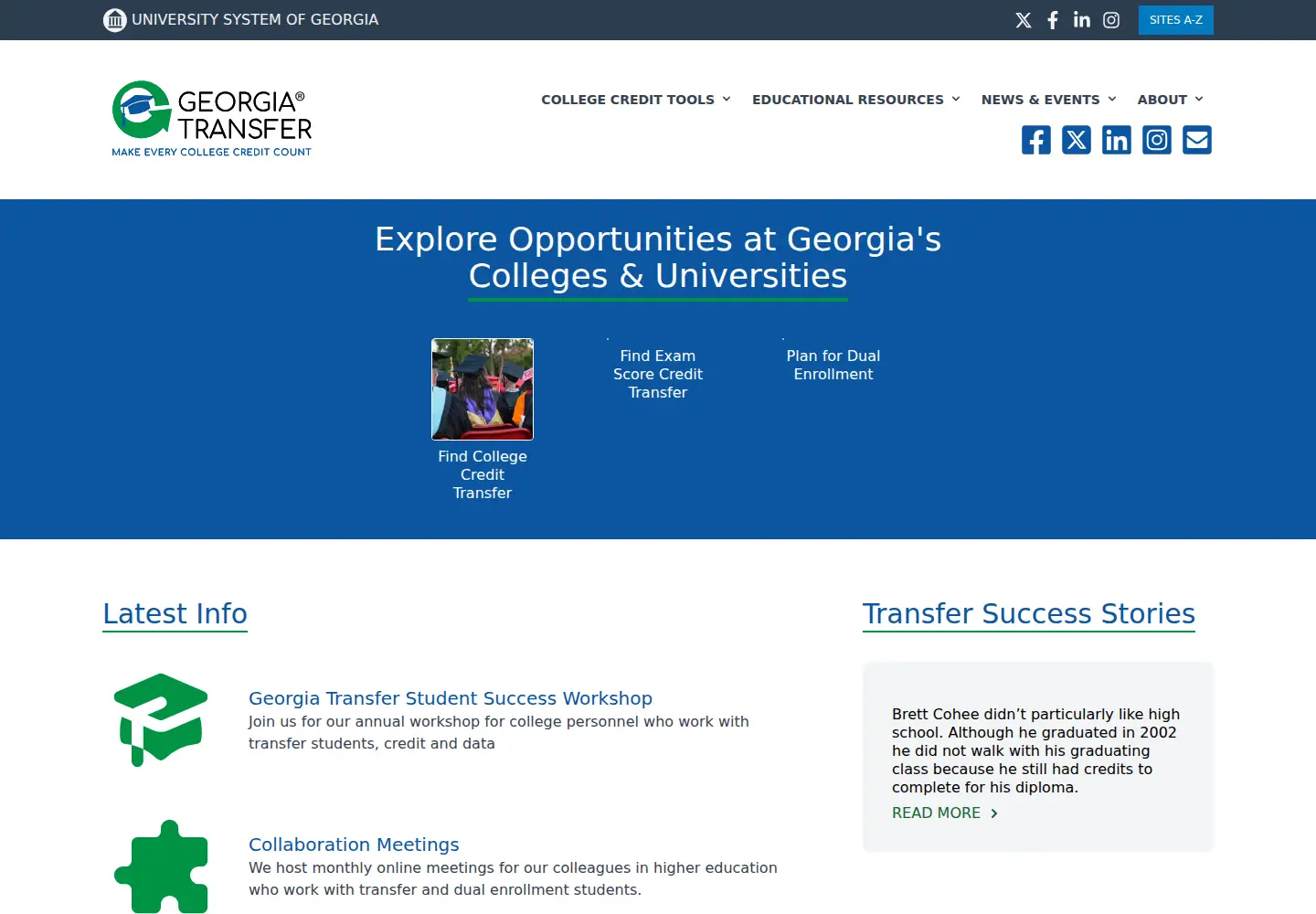Captured homepage of gatransfer.org in the current scan