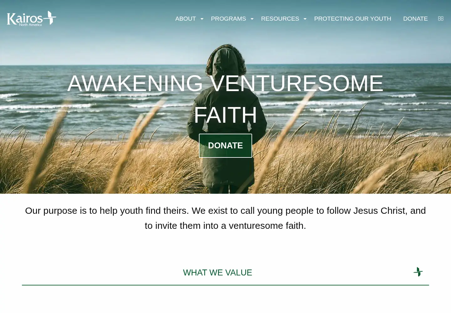 Captured homepage of kairos-na.org in the current scan