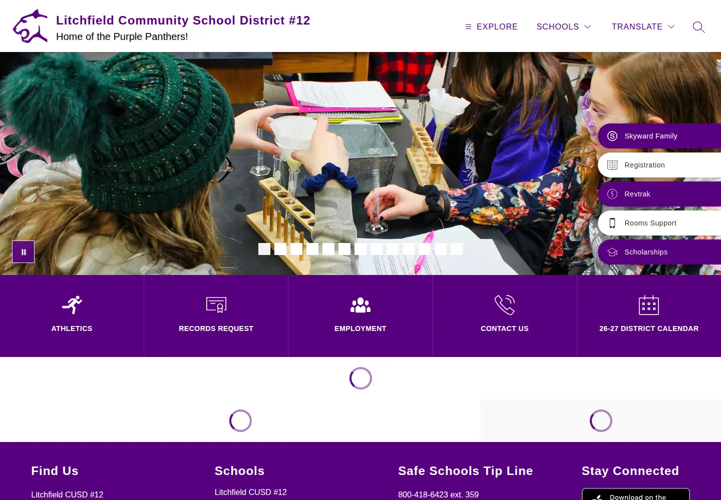 Captured homepage of lcusd12.org in the current scan
