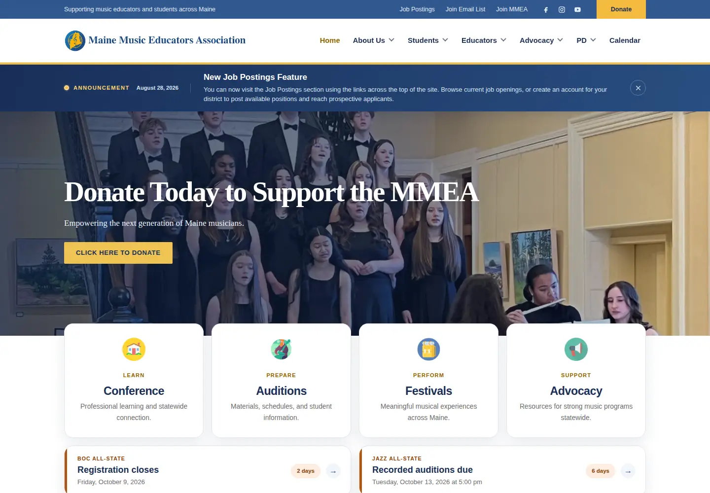 Captured homepage of mainemmea.org in the current scan