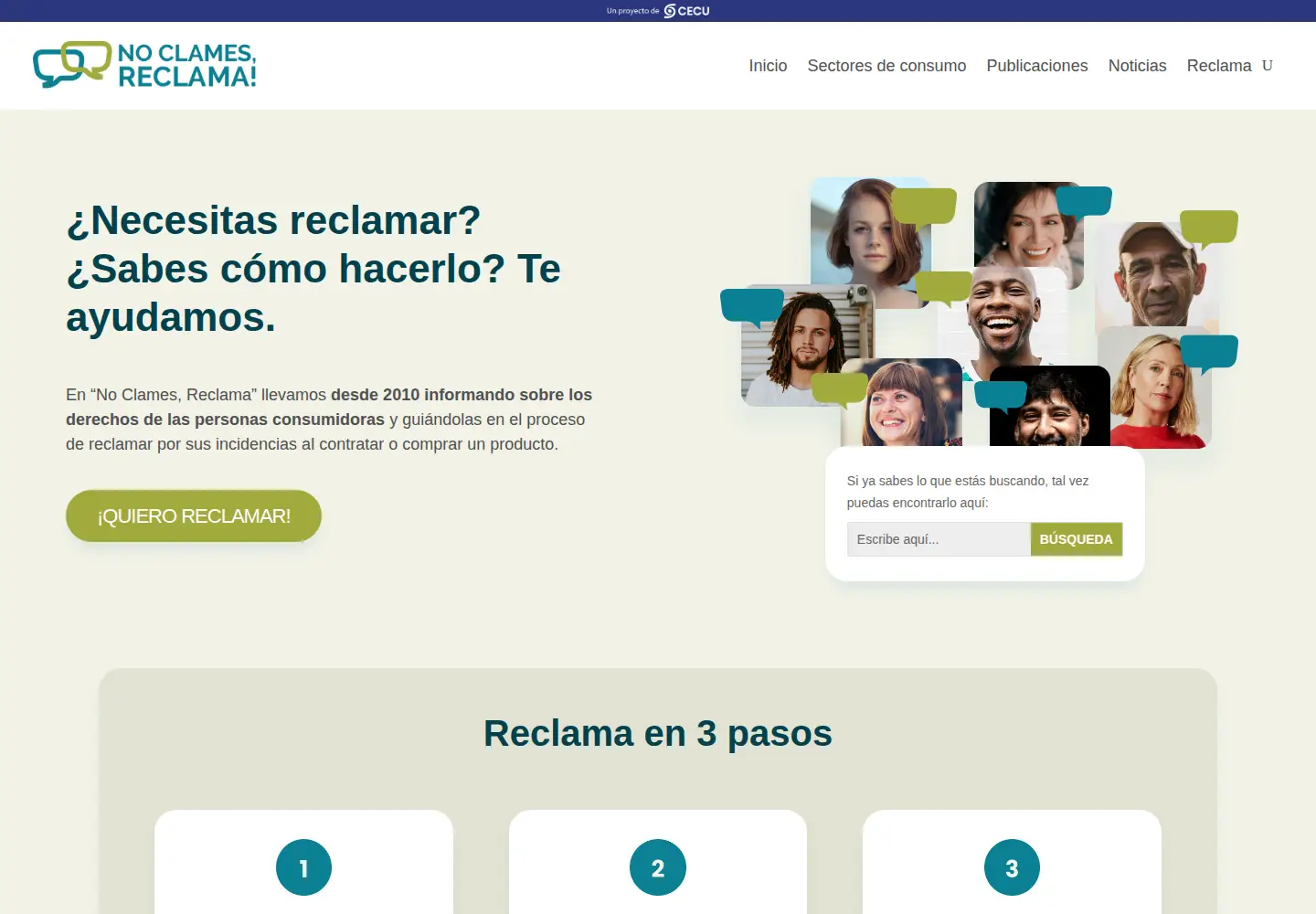 Screenshot of noclamesreclama.org