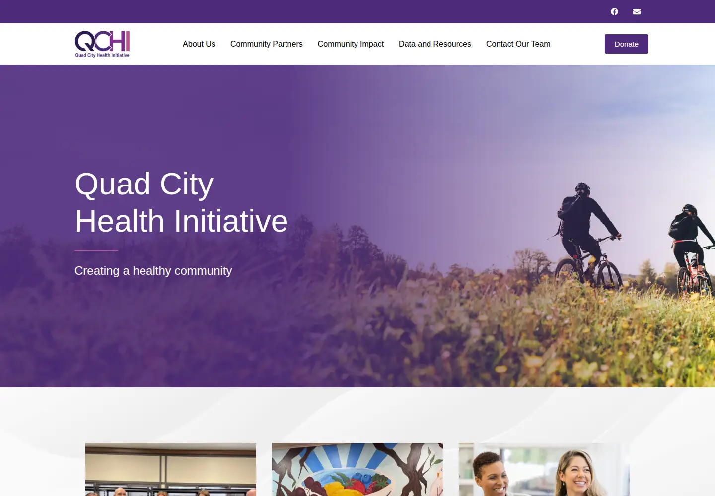 Captured homepage of qchealthinitiative.org in the current scan