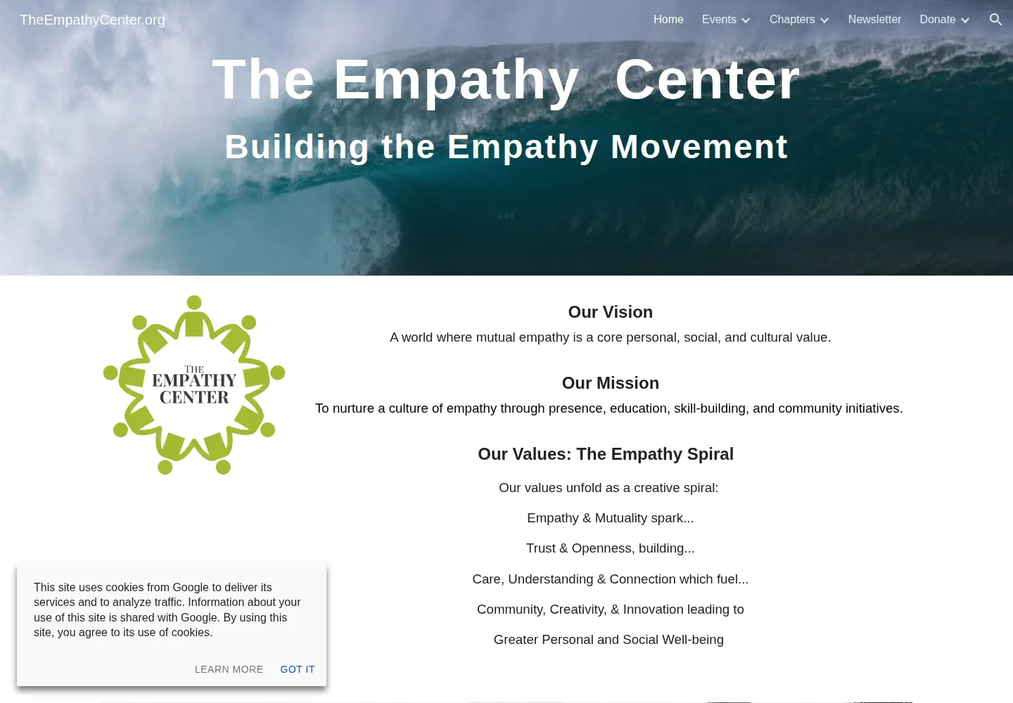 Captured homepage of theempathycenter.org in the current scan