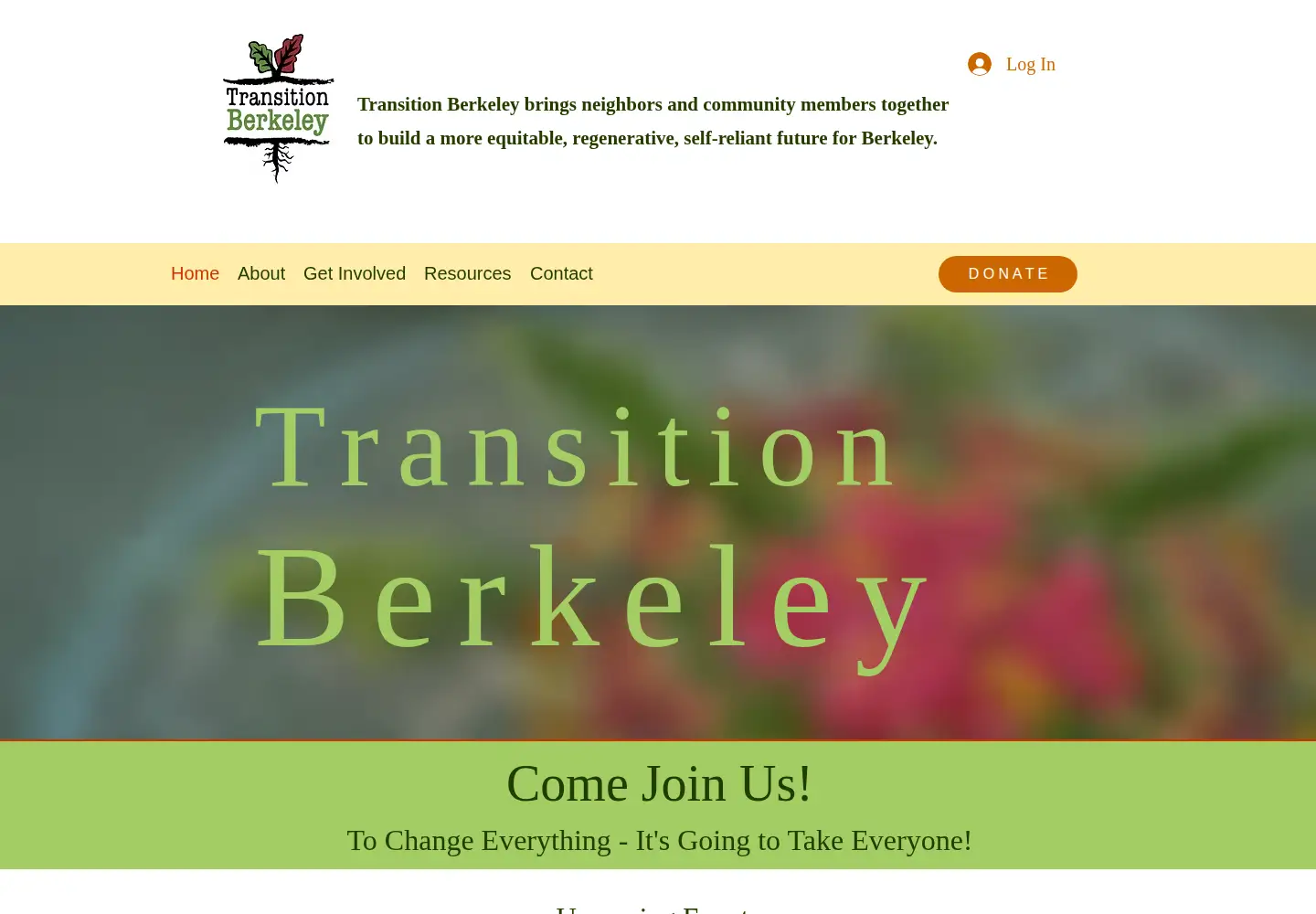 Captured homepage of transitionberkeley.org in the current scan