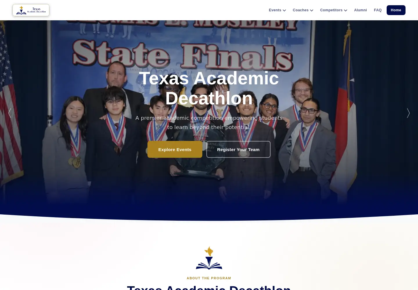 Screenshot of txacadec.org
