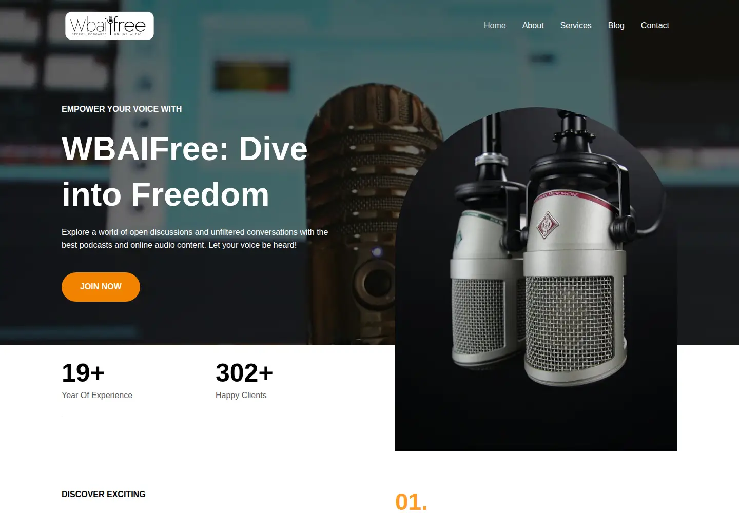 Captured homepage of wbaifree.org in the current scan
