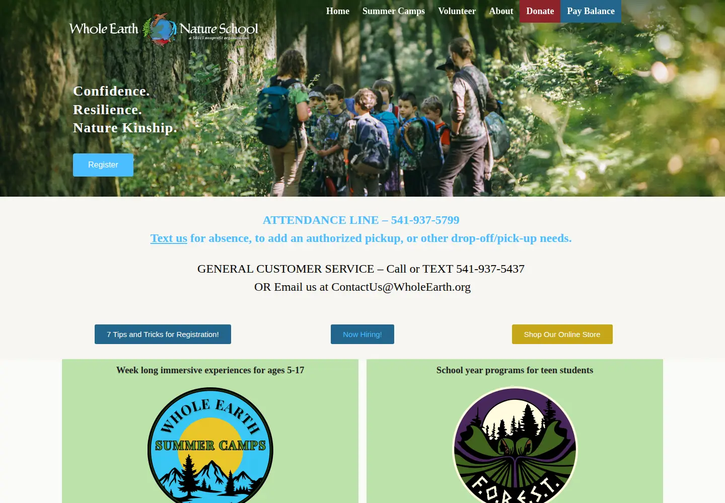 Captured homepage of wholeearth.org in the current scan