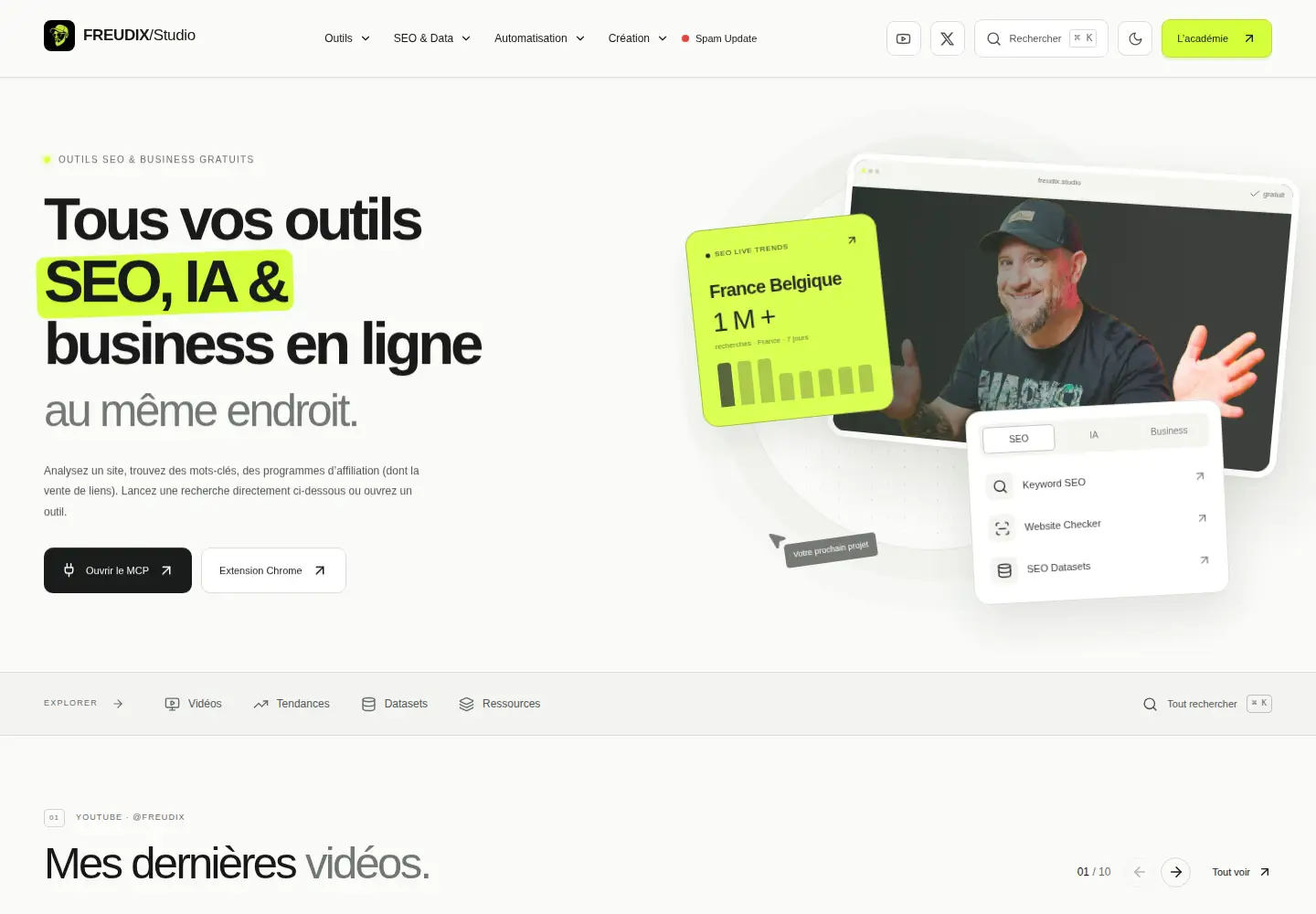 Captured homepage of freudix.studio in the current scan