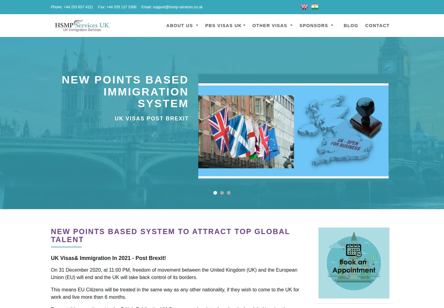 Captured homepage of hsmp-services.co.uk in the current scan