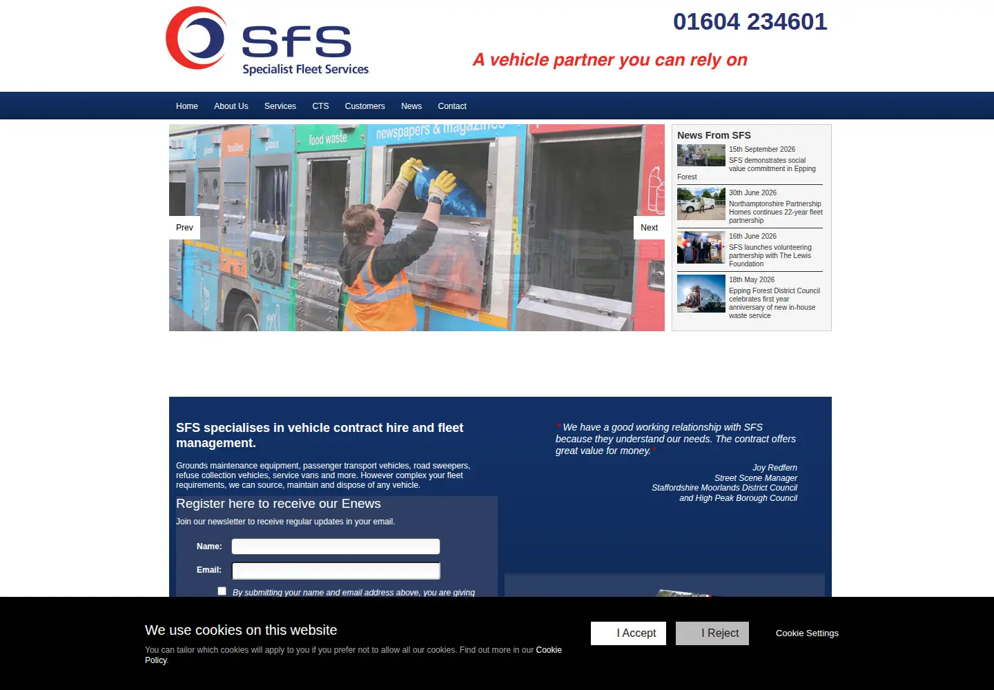 Screenshot of sfs.co.uk