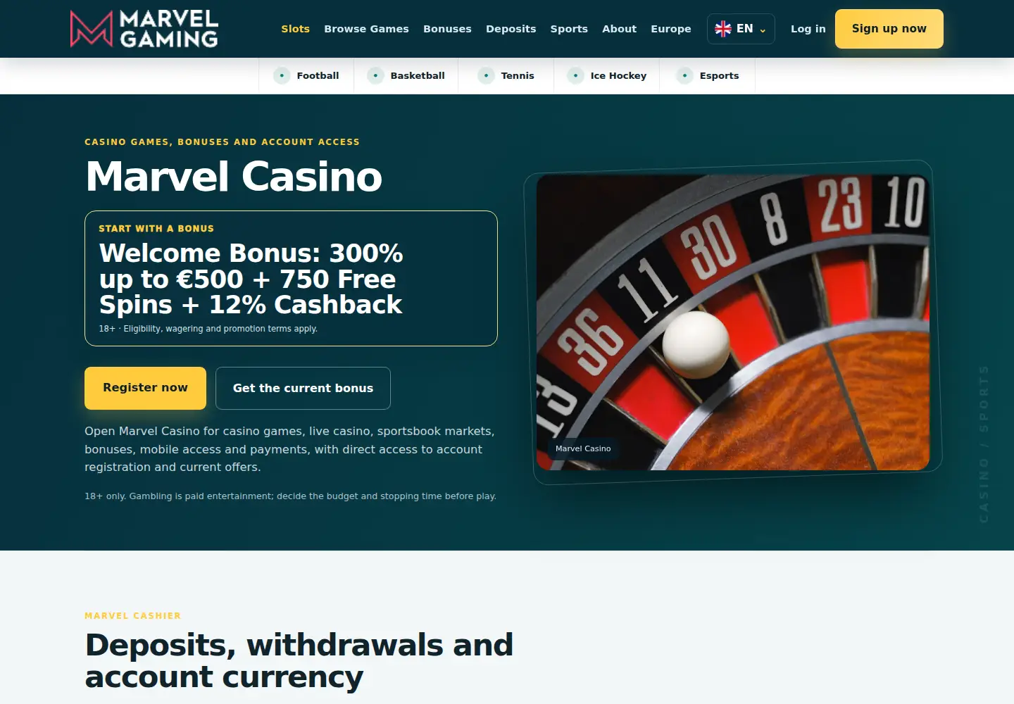 Screenshot of marvel-casino.eu