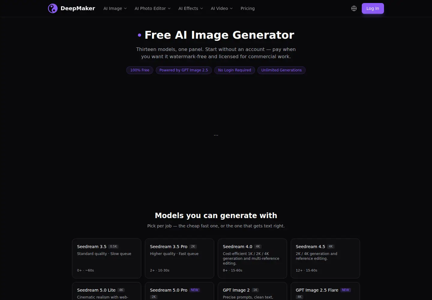 Screenshot of deepmaker.ai