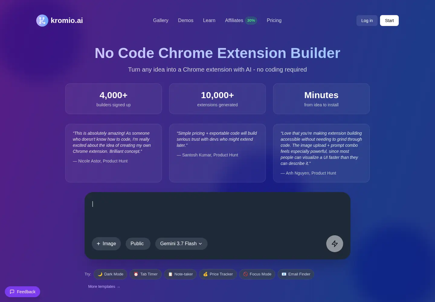 Screenshot of kromio.ai