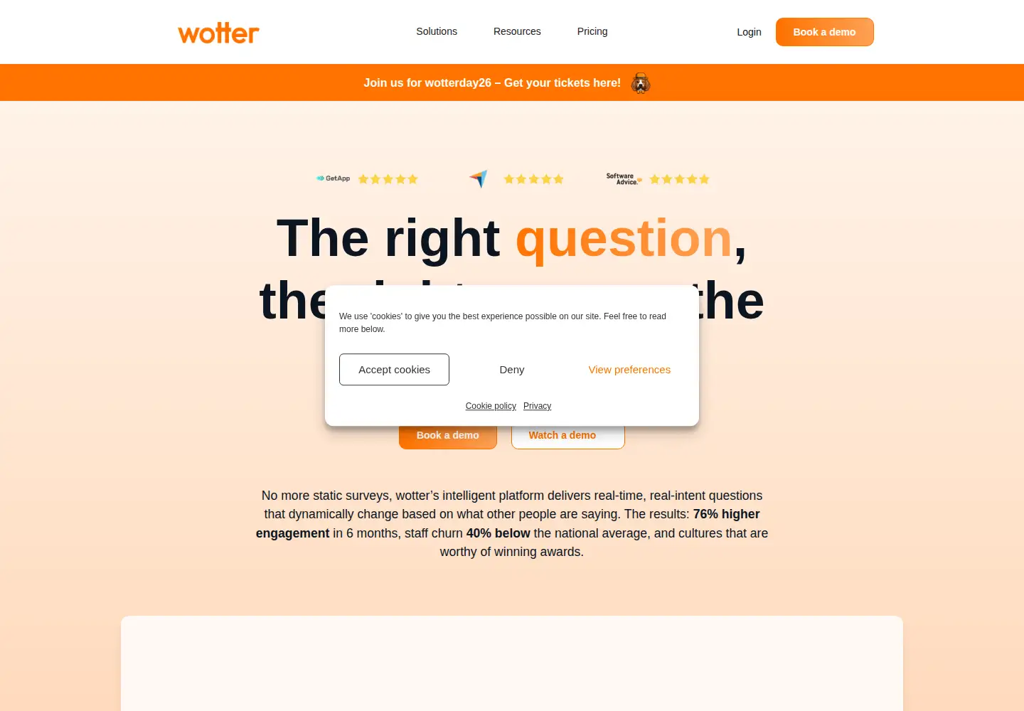 Screenshot of wotter.ai