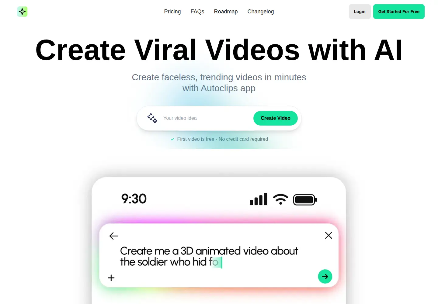 Screenshot of autoclips.app