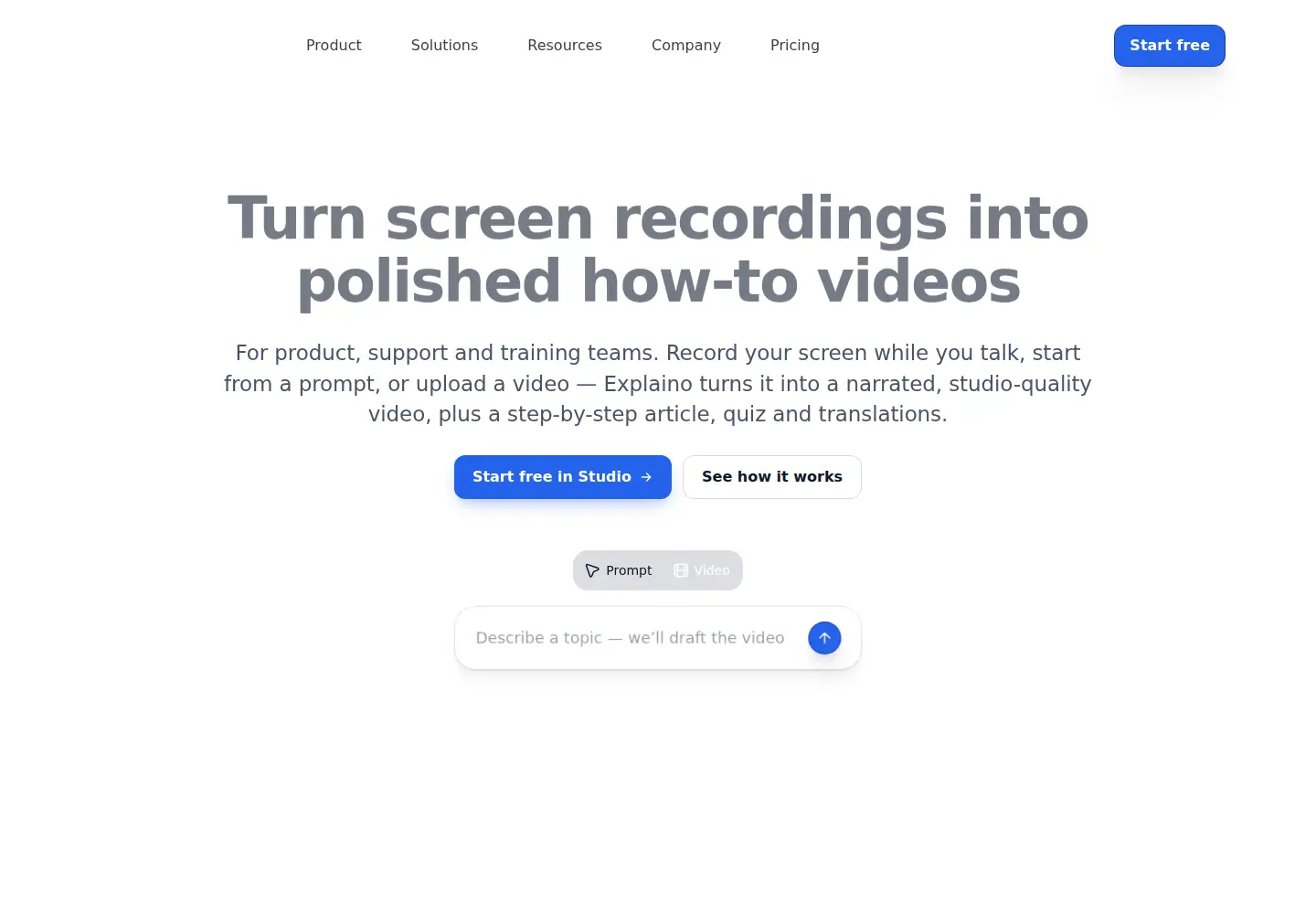 Captured homepage of explaino.app in the current scan