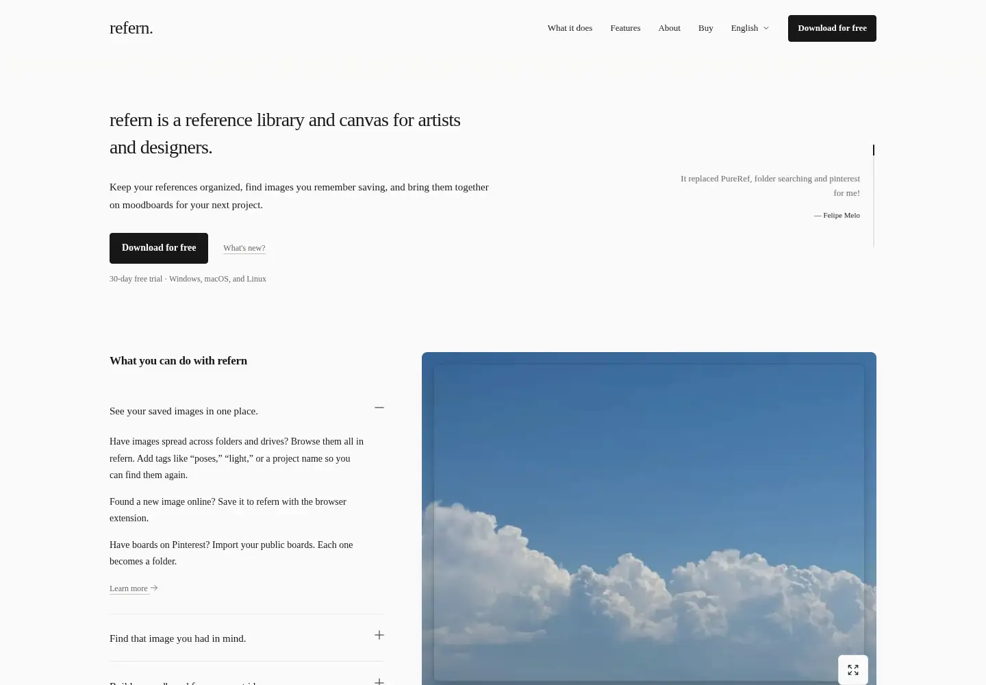 Screenshot of refern.app