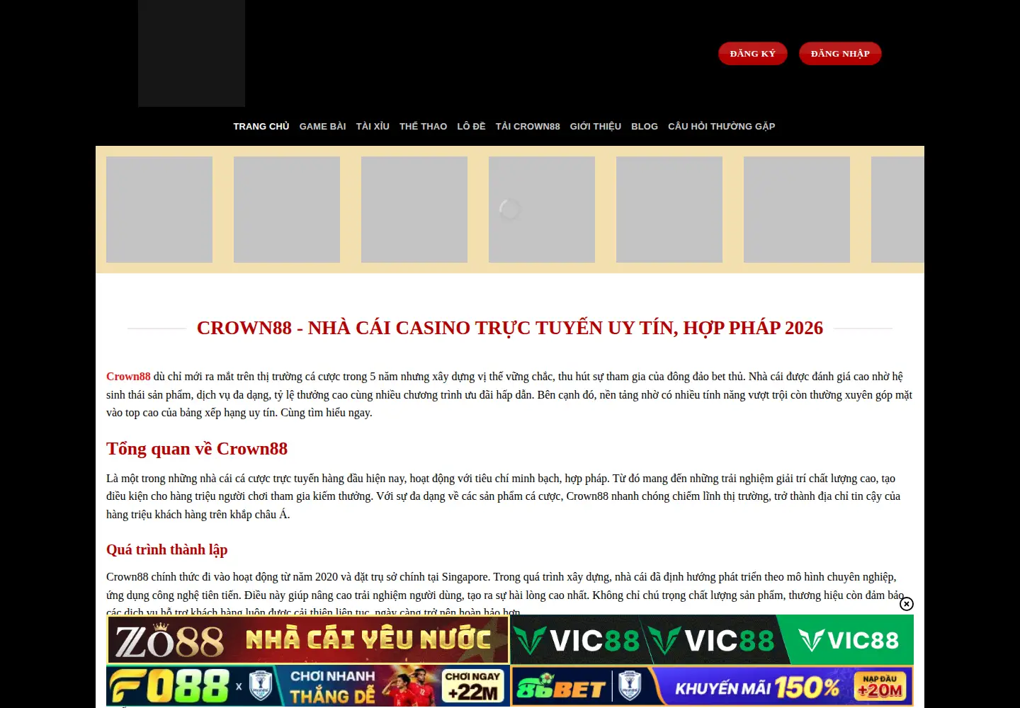 Screenshot of crown88.asia