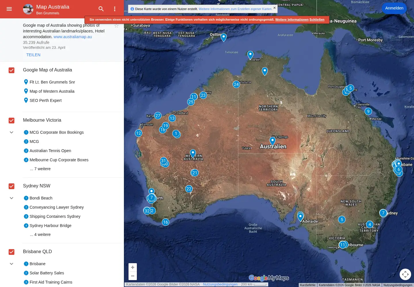 Captured homepage of australiamap.au in the current scan