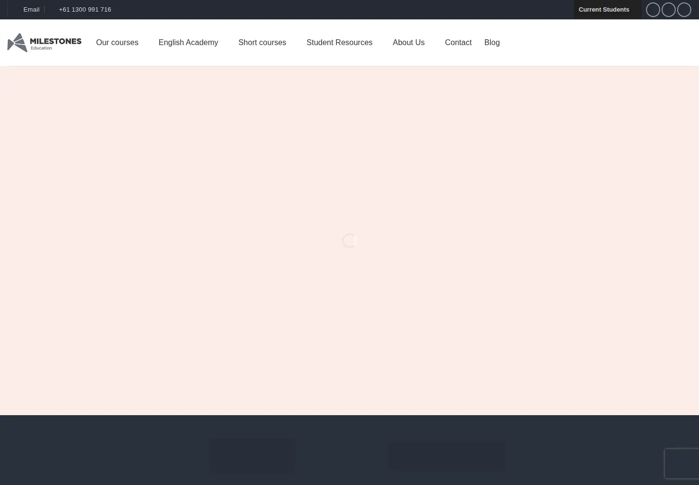 Captured homepage of milestones.vic.edu.au in the current scan