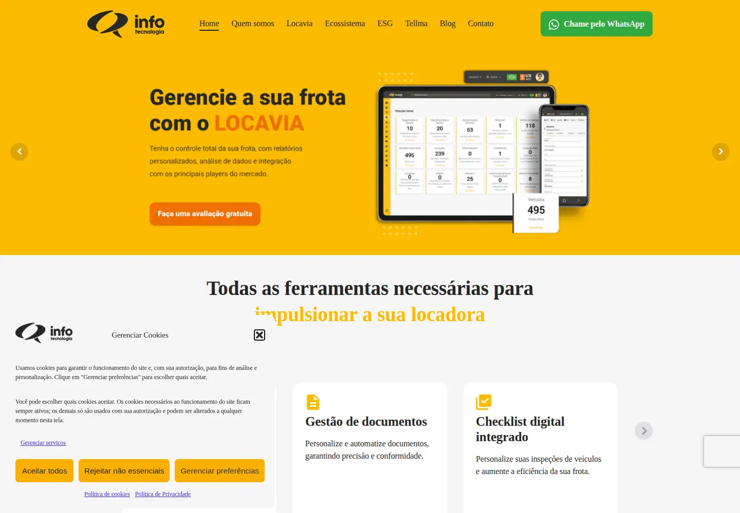 Captured homepage of infosistemas.com.br in the current scan