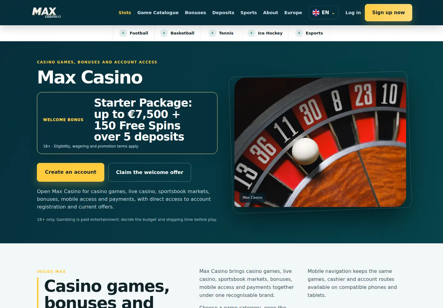 Screenshot of max-casino.eu
