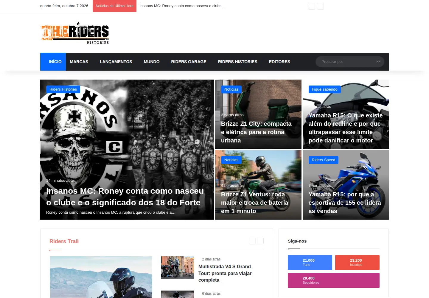 Screenshot of theriders.com.br
