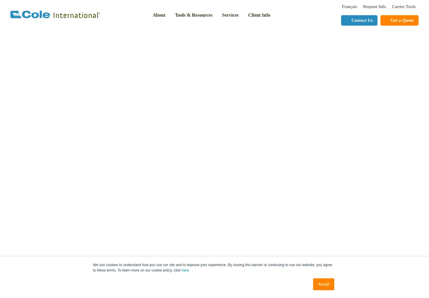 Captured homepage of cole.ca in the current scan