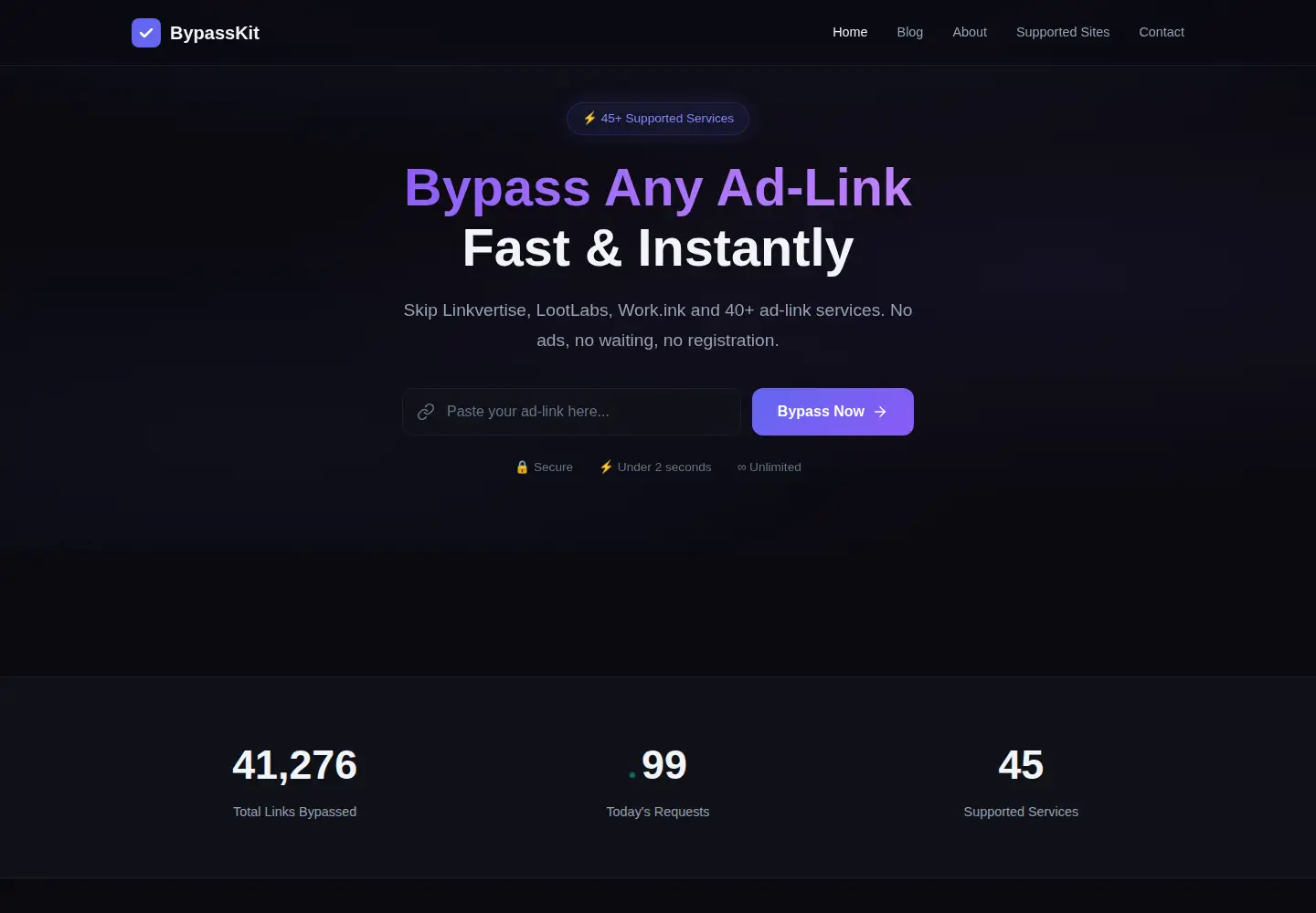 Screenshot of bypasskit.co