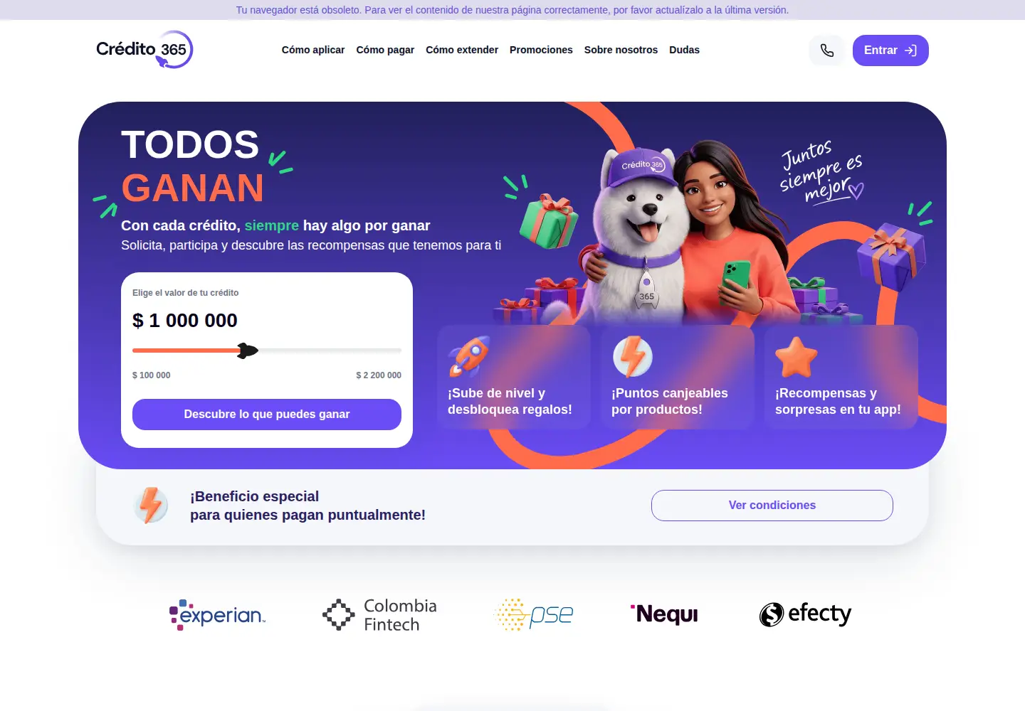 Screenshot of credito365.co