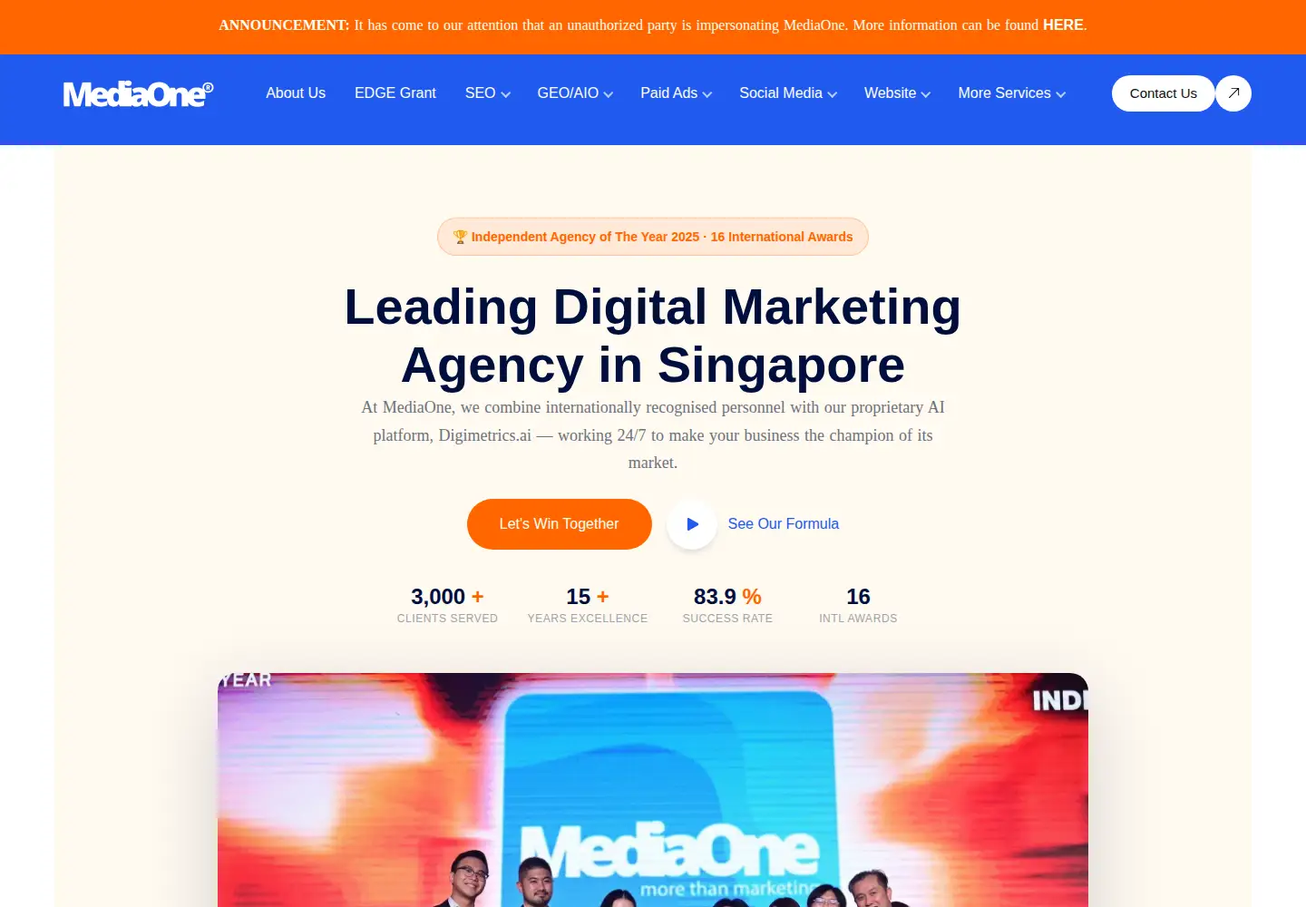 Screenshot of mediaone.co