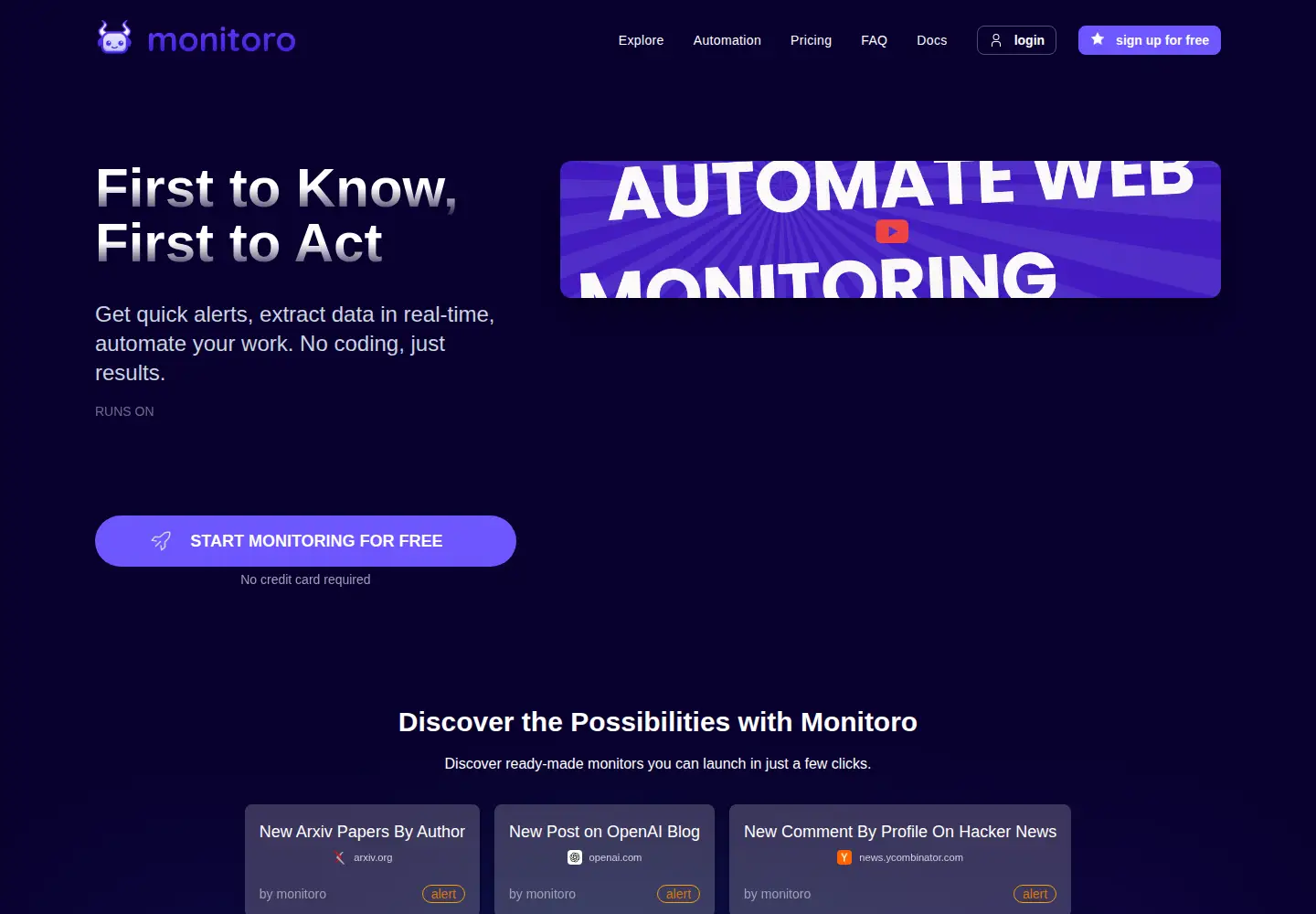 Screenshot of monitoro.co