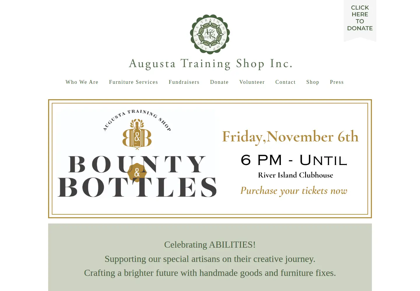 Captured homepage of augustatrainingshop.com in the current scan