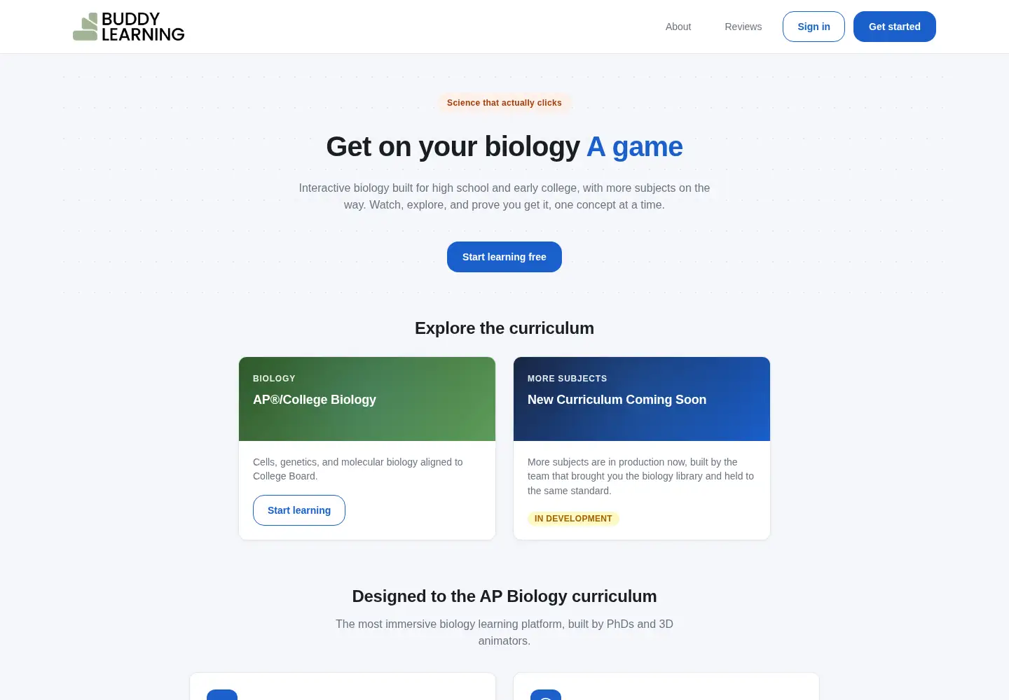 Screenshot of biobuddy.com